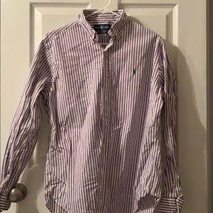 Purple and White Ralph Lauren Dress Shirt